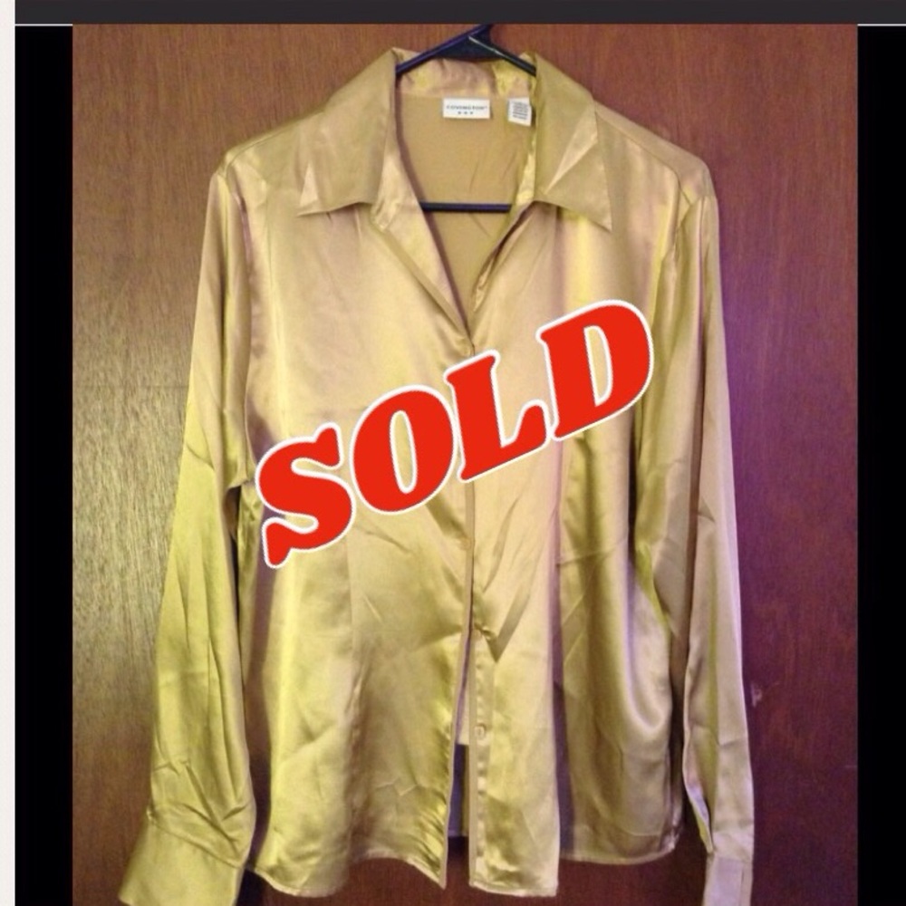 💝 3 X $15 Silk Blouses. Red, Green & Gold